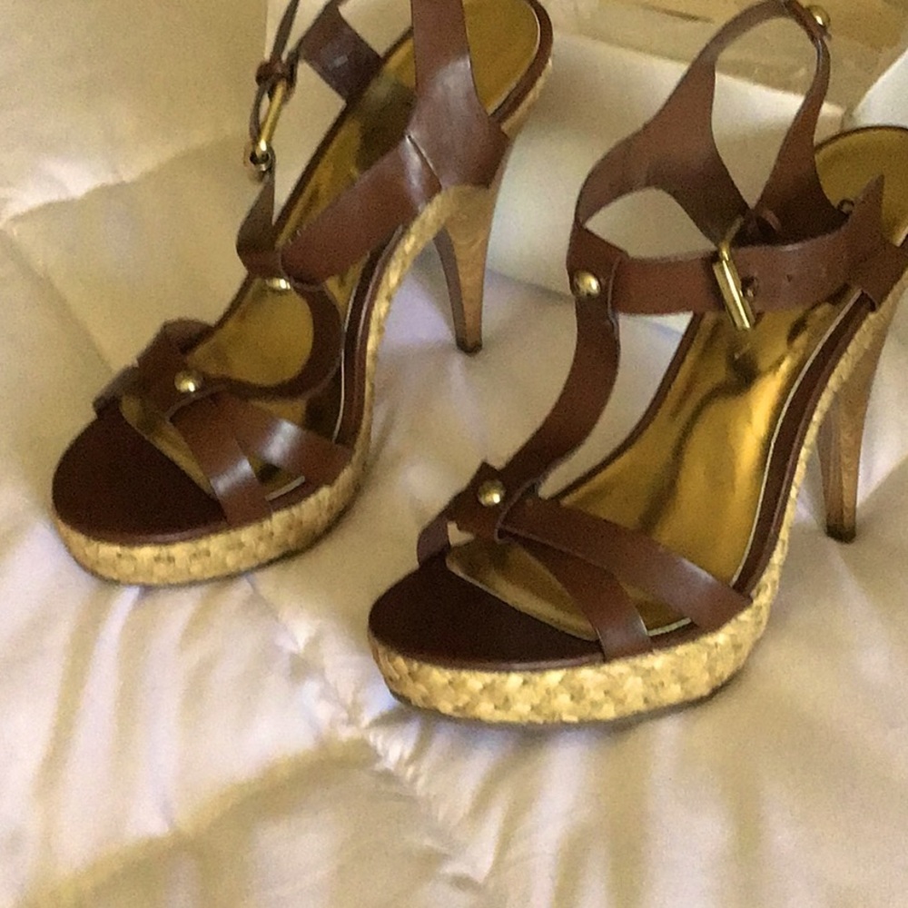 Brown Strappy Platform Sandals
